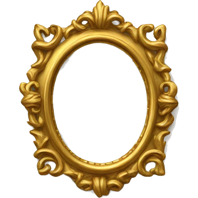 Golden picture frame embellished emoji