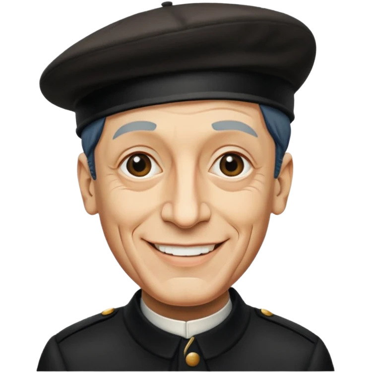 Pablo Picasso wear black berret hat emoji