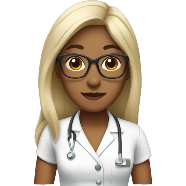 nurse with straight hair and glasses emoji