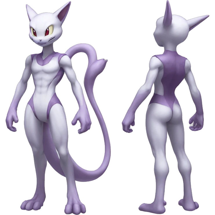 Anthro Mewtwo-Pokémon full body emoji