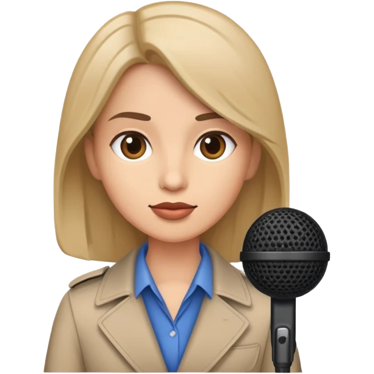 journalist with a microphone emoji