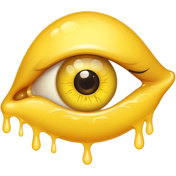 eye booger, small yellow gooey substance in the corner of an eye emoji