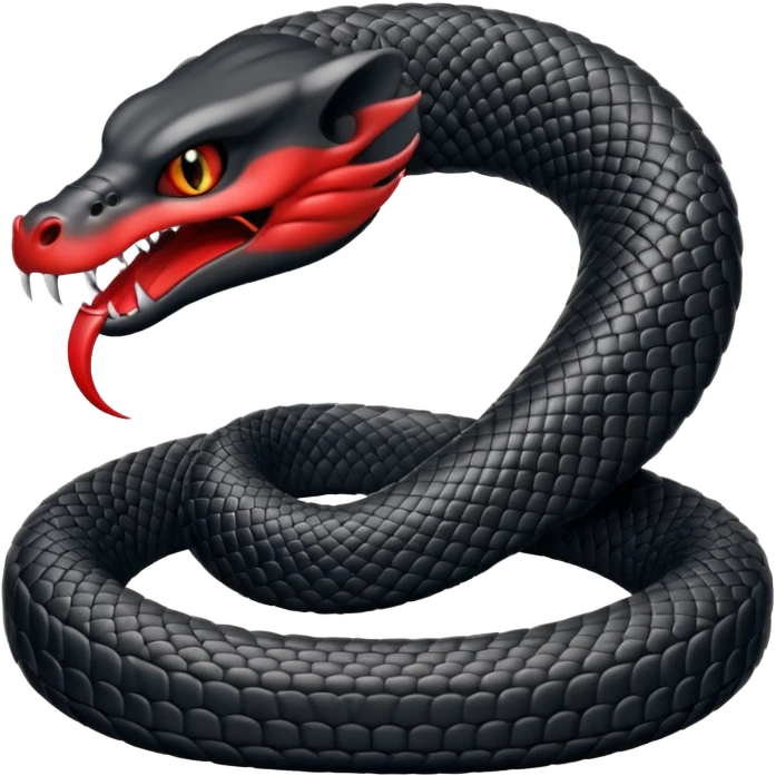 Black colour red colour eyes and attack more cobra emoji