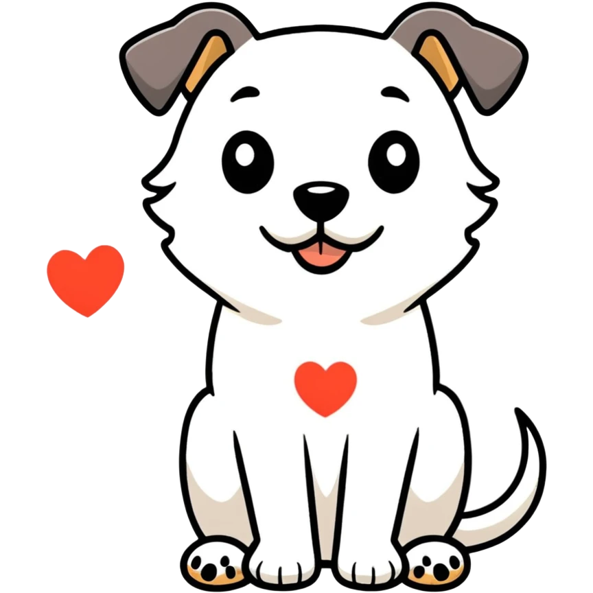 dog making a heart emoji