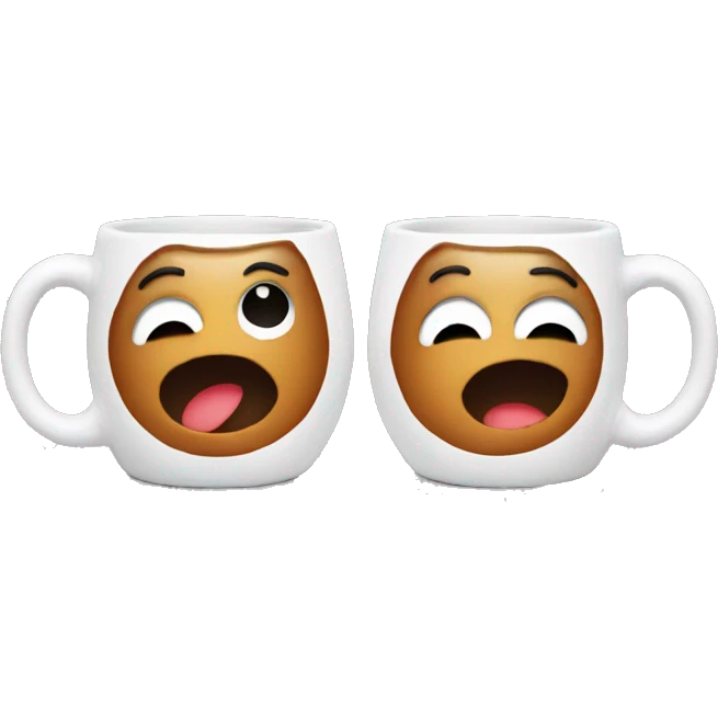 Two coffee mugs clinked together  emoji