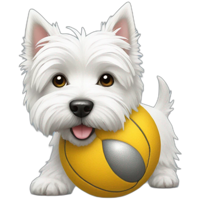 Westie with ball emoji
