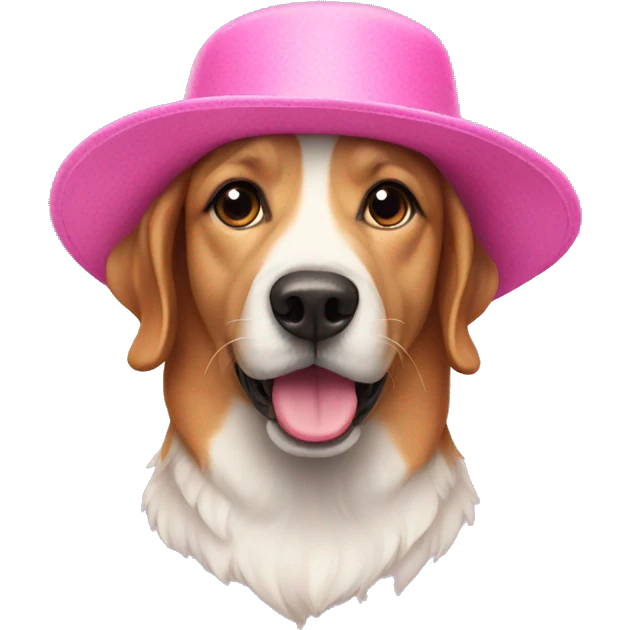 Dog wearing a pink hat emoji