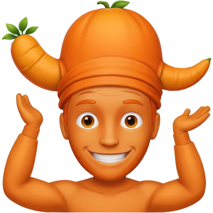Сделай эмодзи с лицом Трампа у которого на голове большой член  emoji