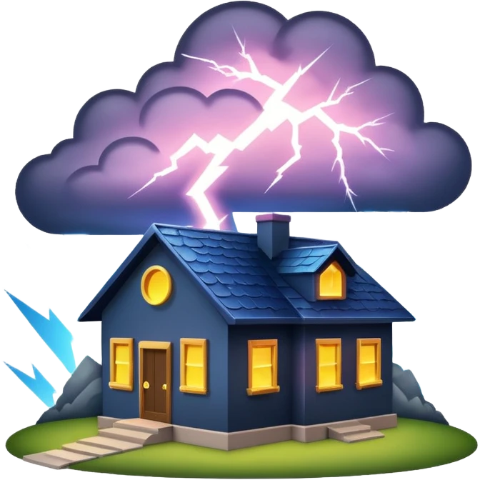 Lightning with home emoji
