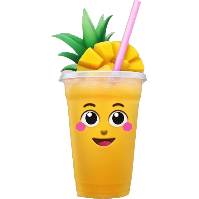 Dunkin donuts mango pineapple drink refresher with straw emoji