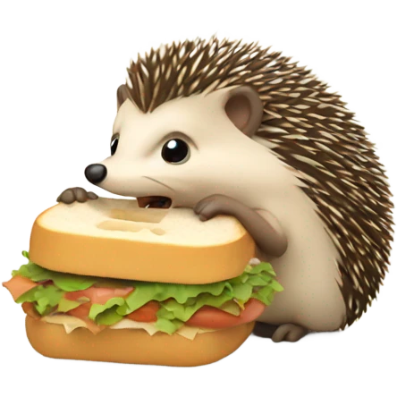 Hedgehog eating a sandwich  emoji