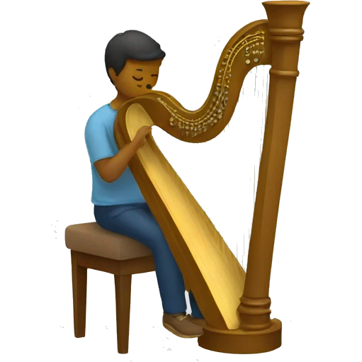 angle playing harp emoji