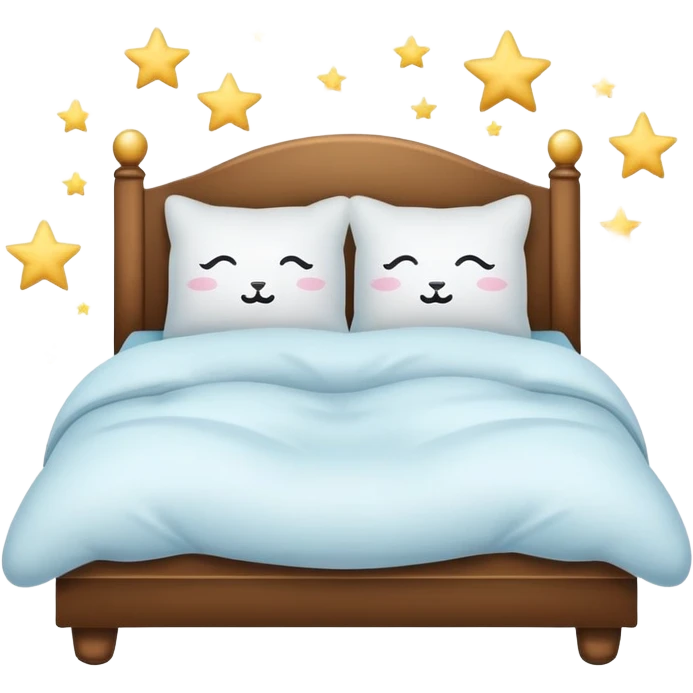 bed with a pillow and stars, calm and inviting emoji
