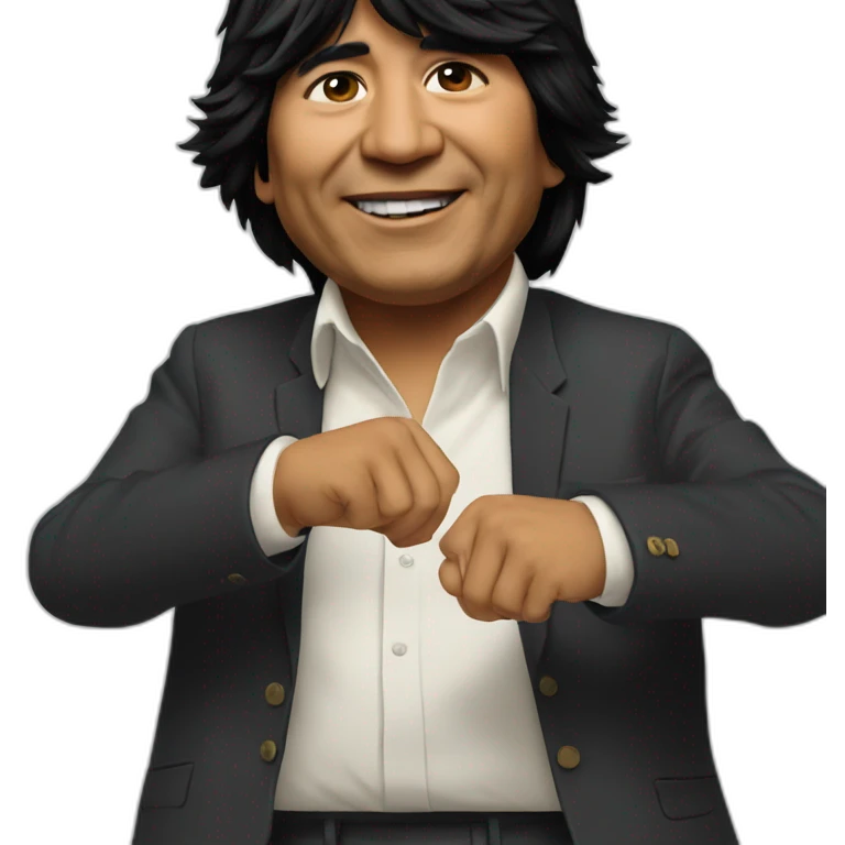Evo Morales dancing realistic emoji