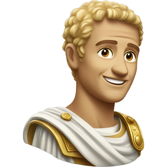 Caesar Augustus smiling wide emoji