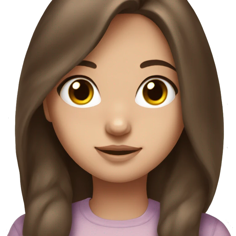 brunette haired girl with lop earred bunny emoji