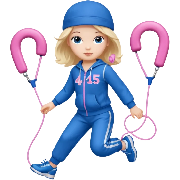 three big emojis: 👧🏻🎀 (doll girl), 😀👕4️⃣5️⃣6️⃣🤾 (player jumping rope in tracksuit 456), 👦🏻🧢 (boy with cap). emoji