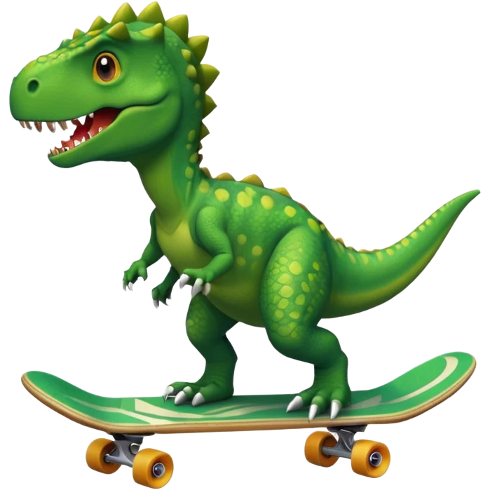 Dinosaur on a skateboard emoji