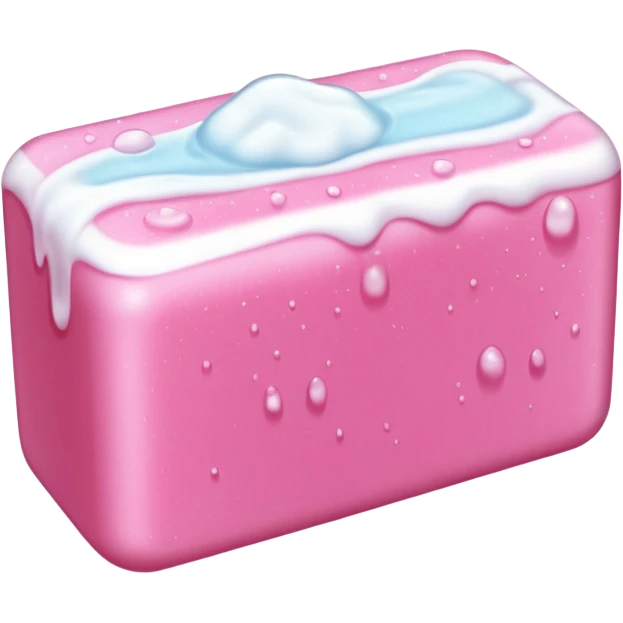 pink bar of soap with bubbles  emoji