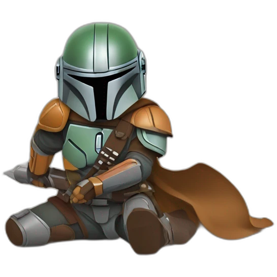 Mandalorian installing tile flooring emoji