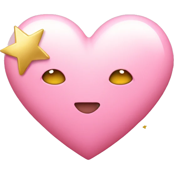 Pink heart with gold stars emoji