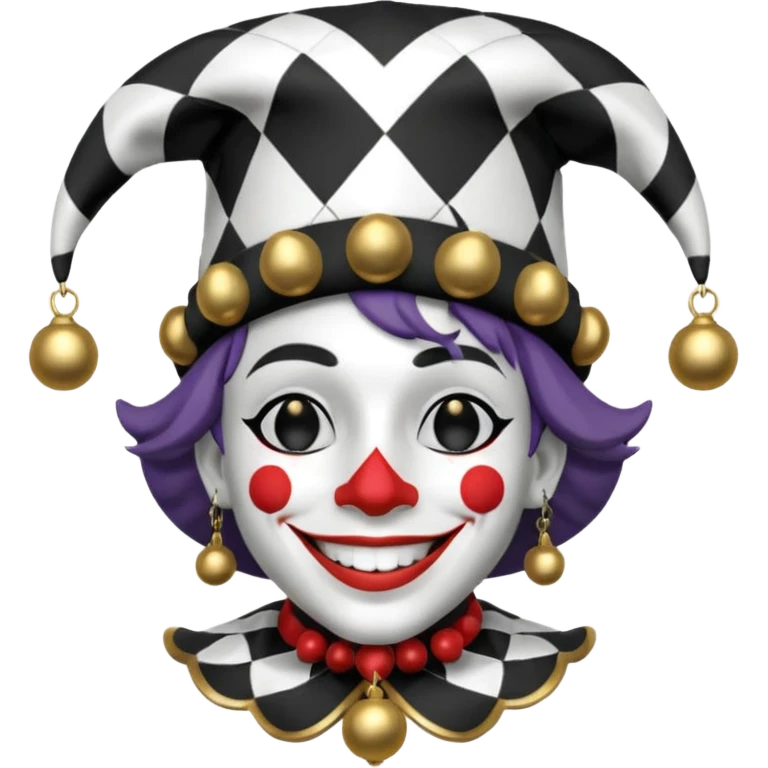 make a fuly black and white jester emoji