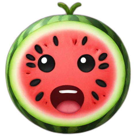 watermelon with eyes and mouth emoji