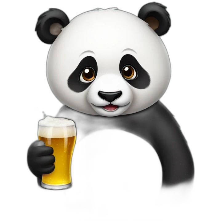 Panda drinking bier emoji