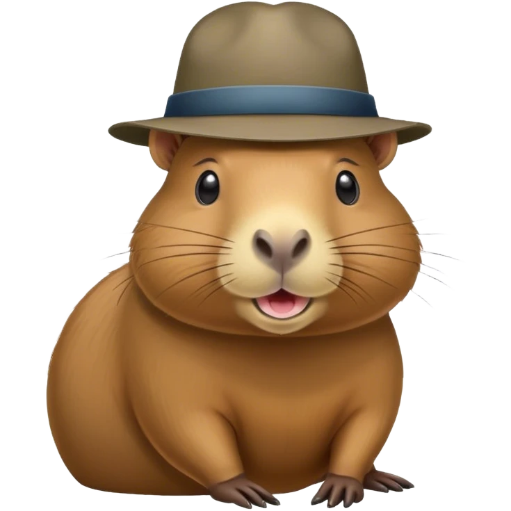 Capybara with hat emoji