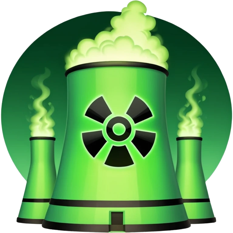 nuclear power plant with a green radioactive glow, emoji style, option 1 emoji