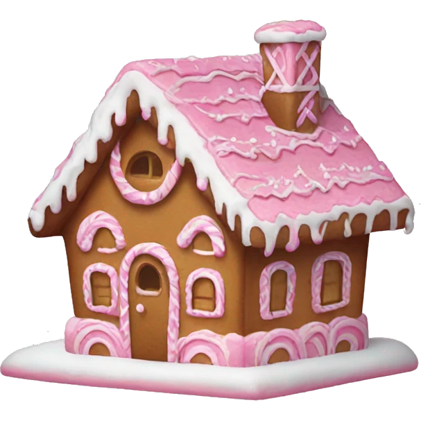 pink gingerbread house emoji