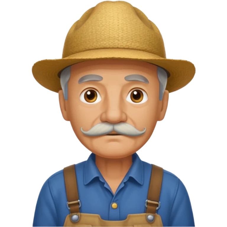 old man wear with mustache wearing farmer's uniform  emoji