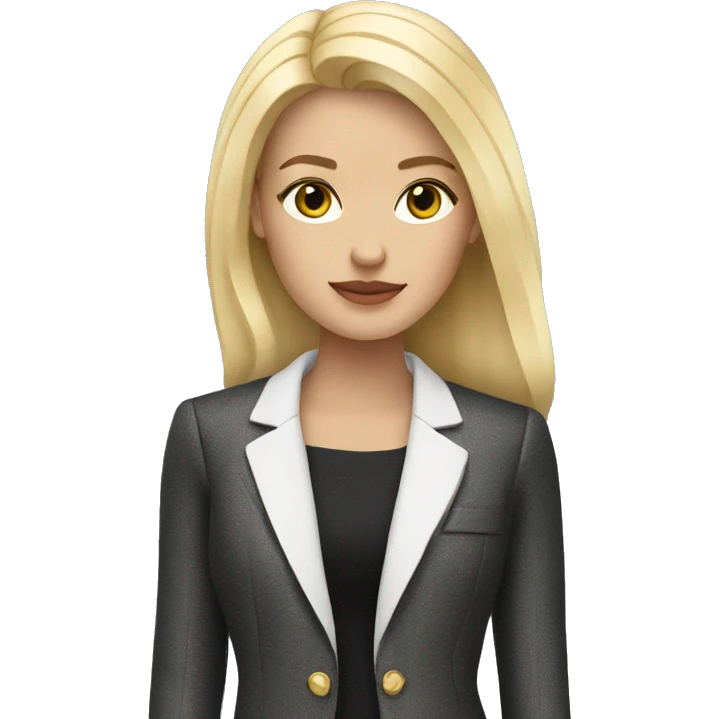 blonde girl with chanel blazer emoji
