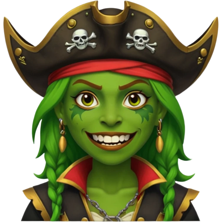 ork pirate woman long teeth emoji