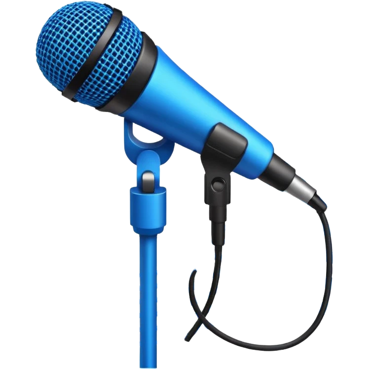 microphone with sound waves around emoji