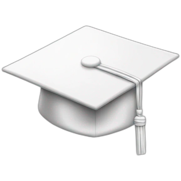 White Graduation cap emoji
