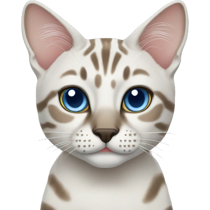 Snow bengal cat emoji
