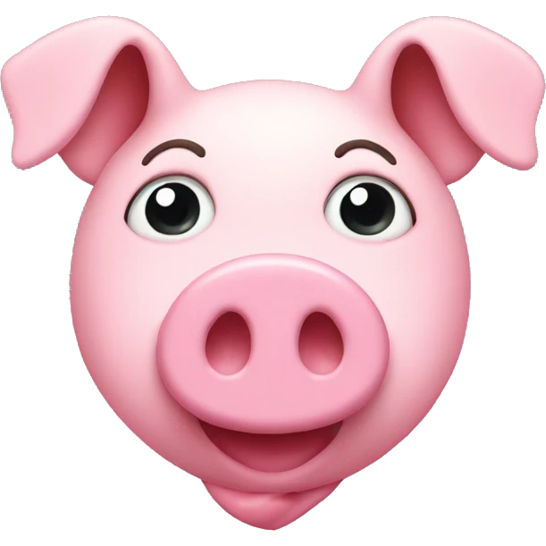 pink heart with pig nose and no eyes emoji