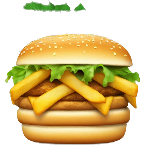 food diary with chicken french fries burger and green leafs  emoji
