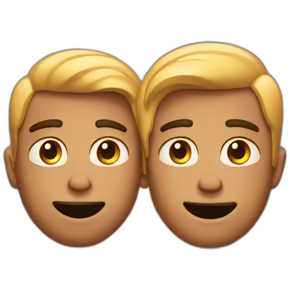 Gay couple seeing a movie together in love emoji
