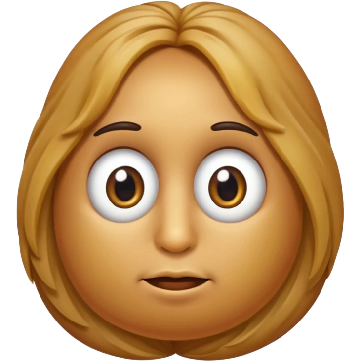 Potato with long hair and eyes emoji