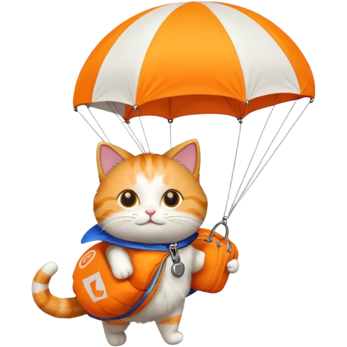 cat with parachute emoji