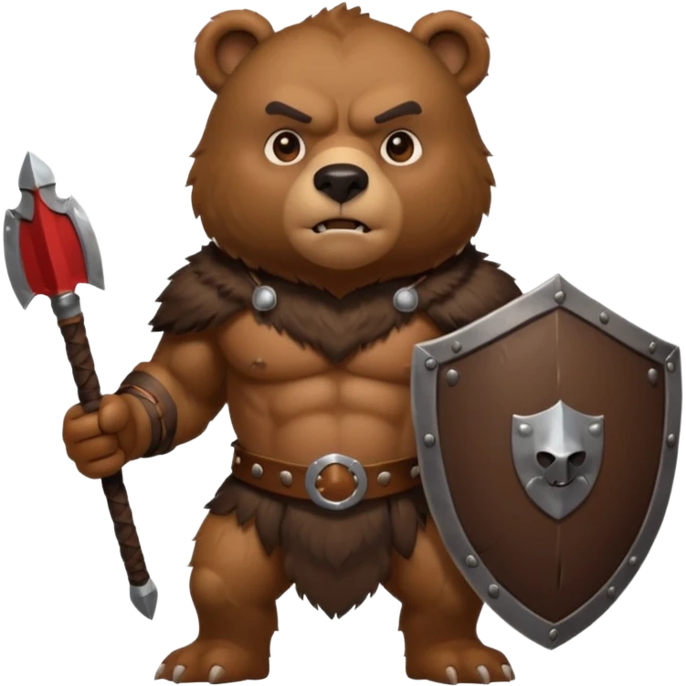 bear warrior with shield emoji