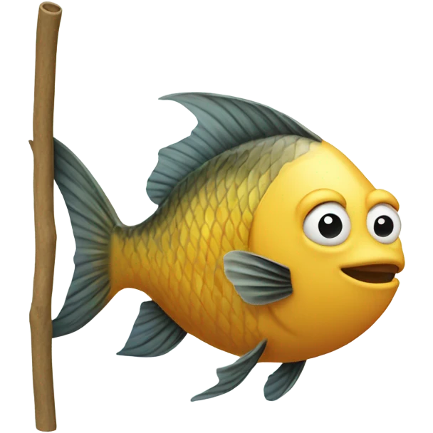 Fish with blind stick emoji