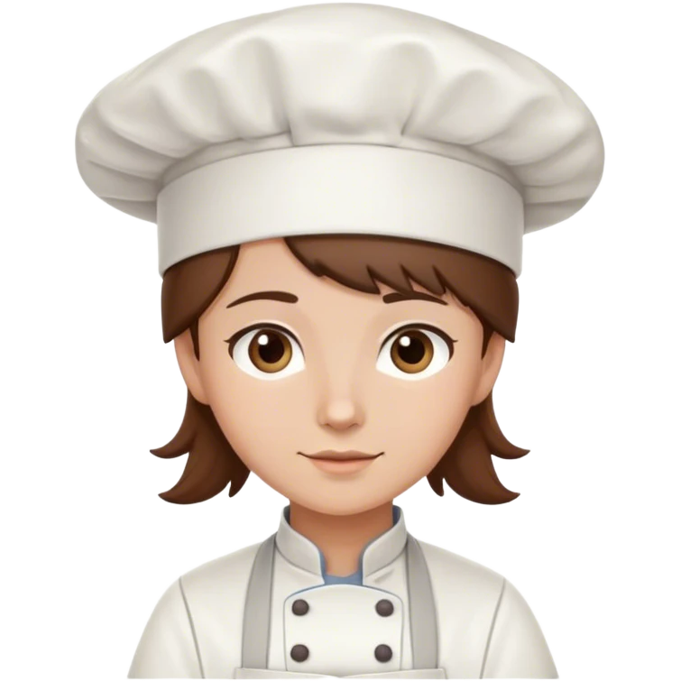 pastelera de cabello marron emoji