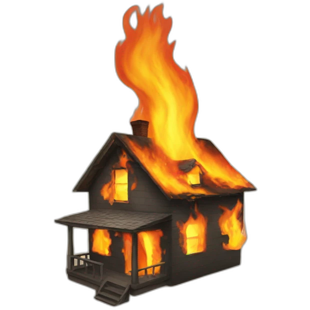 Burning house emoji