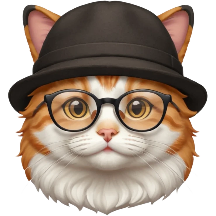 a cat with hat and glasses emoji