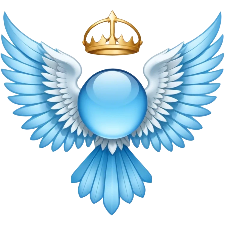 wings emblem holy saint light blue emoji