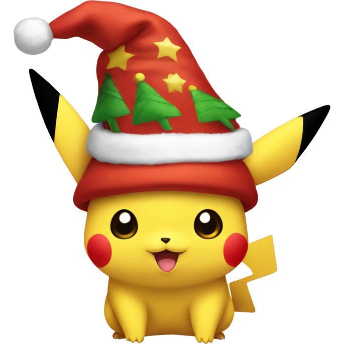pikachu wear chrismas hat emoji
