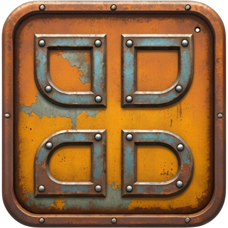 Create an ultra-realistic metal icon that reads 'DUBS' based on the Rust video game. emoji